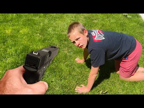 forcing my brother to touch grass