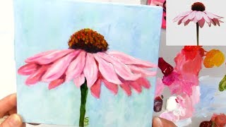 How to Paint A Cone Flower Beginner Acrylic Painting