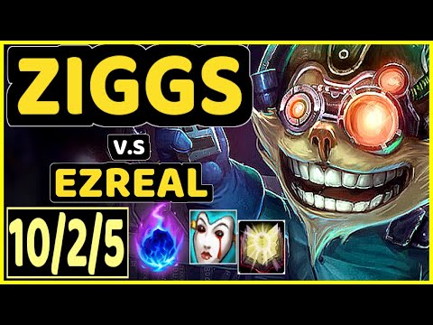 APOLLO (ZIGGS) vs EZREAL - 10/2/5 KDA BOTTOM ADC GAMEPLAY - NA Ranked GRANDMASTER