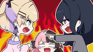 【手描き】激しい喧嘩が勃発してしまう一ノ瀬と胡桃【えんぷてぃ/ぶいすぽ/切り抜き】