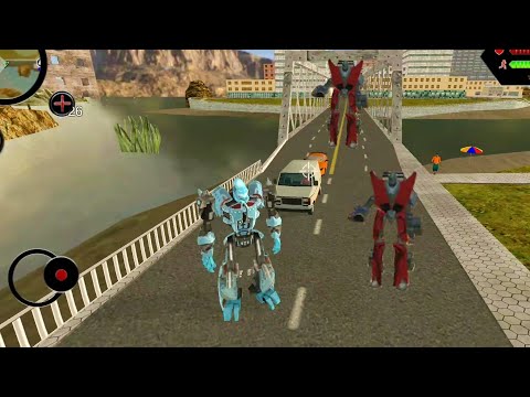 Robot Shark (Robot Shark with Robot Car on Bride) Robot Shark Fight Car Robot - Android Gameplay HD