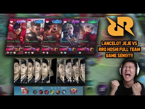 LANCELOT JEJE VS RRQ HOSHI FULL TEAM DI RANKED GAME SENGIT BANGET! JUAL BELI SERANG - Mobile Legends