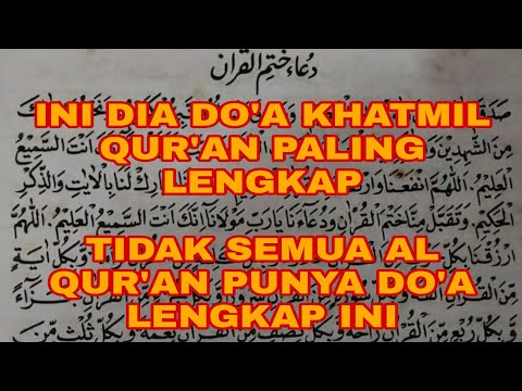 do'a khatmil qur'an paling lengkap