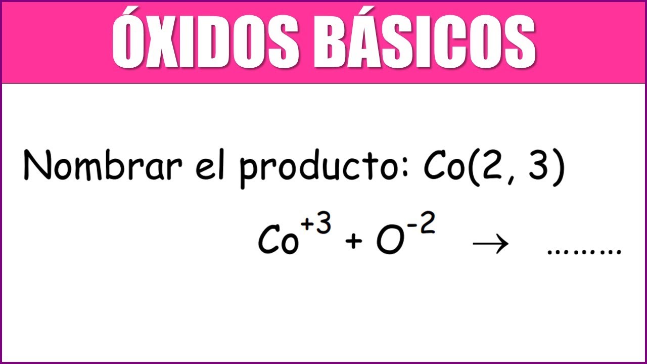 ÓXIDO BÁSICO | EL NOMBRE DE Co2O3