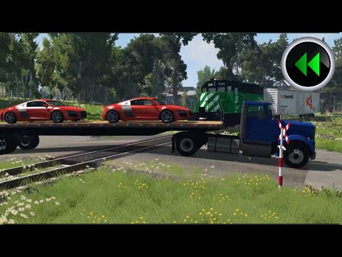 Reverse Trains vs Trucks - BeamNG Drive #2