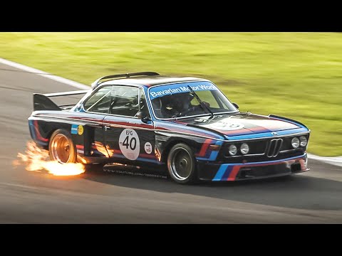 2 x BMW 3.0 CSL Group 2 Touring Cars Howling & Spitting Flames at Monza Circuit!