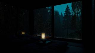 Gentle Rain Sounds by the Riverside Cabin 🌧 (No Ads) | Peaceful Dark Bedroom for Deep Sleep