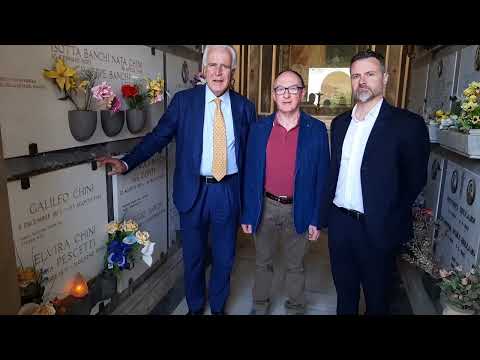 Presidente Regione Giani rende omaggio tomba Galileo Chini Cimitero Monumentale Misericordia Antella