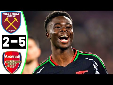 Arsenal vs West Ham 5-2 - All Goals and Highlights - 2024