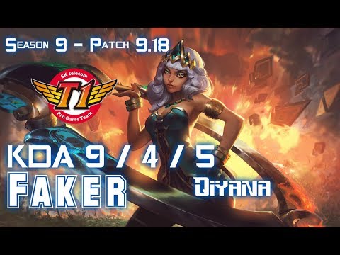 SKT T1 Faker QIYANA vs SYLAS Mid - Patch 9.18 KR Ranked