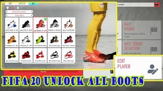 FIFA 20 UNLOCK EDIT PLAYER IN CAREER MODE | UNLOCK ALL BOOTS