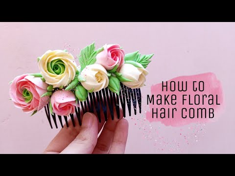 How to Make Floral Hair Comb | DIY Floral Hair Clip 🌸