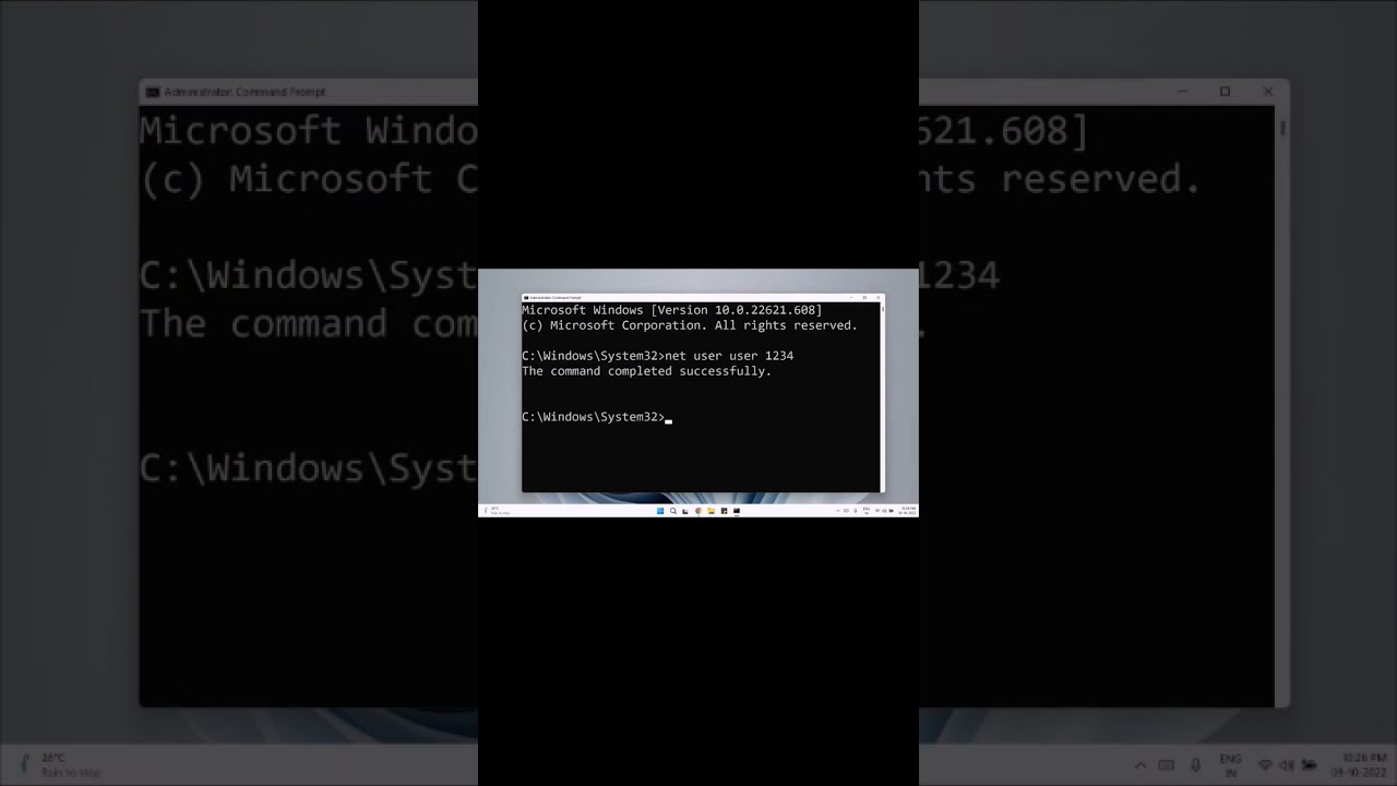 Change Windows Password using Command Prompt