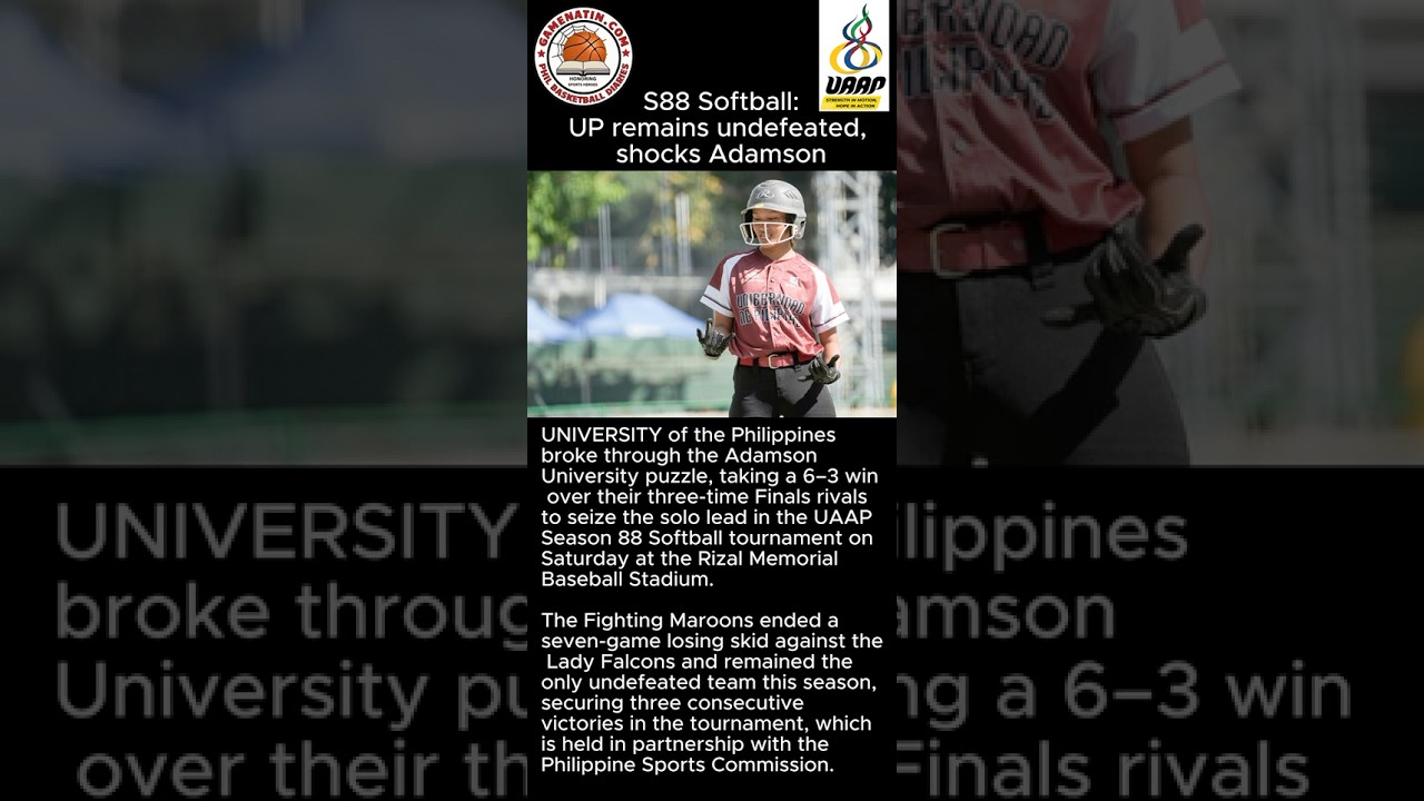 UAAP Women's Softball: UP upsets Adamson, 6-3, to take solo first
