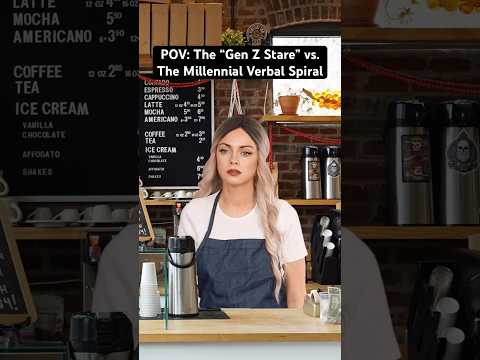 POV: The “Gen Z Stare” vs. The Millennial Verbal Spiral. #genz #millennials #relatable