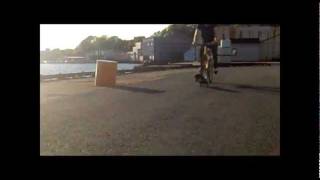 Insane jump - bike on skateboard
