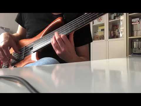 Cover of Yellowjackets "Postcards"' solo with Marleaux Consat Fretless 5 string