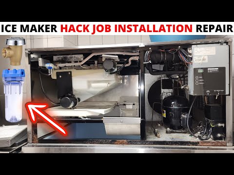 HVACR: Hoshizaki Ice Maker HACK JOB INSTALLATION (Water Pipe, Anti Siphon Valve & Water Filter) FIX