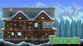 Winter Cabin & Bridge | Terraria Speed Build