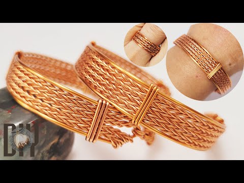 Wheat pattern | twisted wire | thick bangle | cuff bracelet | unisex@LanAnhHandmade 811