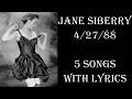 Jane Siberry 4/27/88 Five songs with lyrics;  Chatham College Chapel Pittsburgh PA