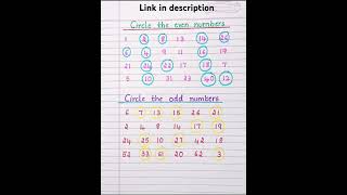 Circle the Even Numbers