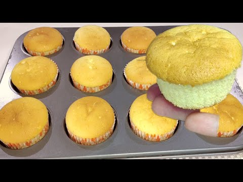 This is the most 100% pilowy soft CHIFFON CUPCAKE melts in your mouth | Easy no Baking powder!