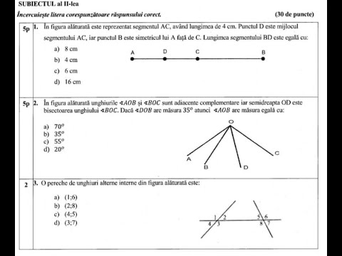Simulare examen EN matematică ISJ Buzău - noiembrie 2024 - Subiectele I şi II