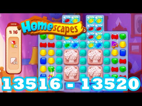 Homescapes Level 13516 - 13520 HD 3 - match puzzle Gameplay | android | IOS | 13517 | 13518 | 13519