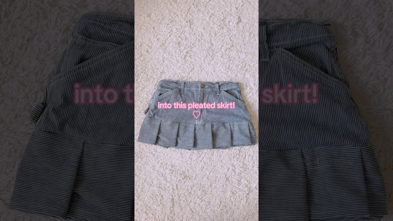 making a pleated skirt from pants!#diyfashion #sewingtutorial #thriftflip #coquette #skirt