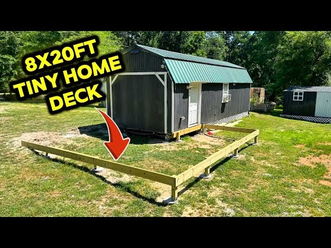 Building An 8x20ft Deck For My Tiny Home! Framing Is Finished!