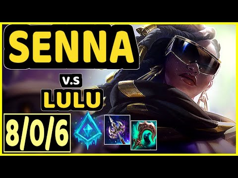 HOLYPHOENIX (SENNA) vs LULU - 8/0/6 KDA BOTTOM SUPPORT CHALLENGER GAMEPLAY - EUW