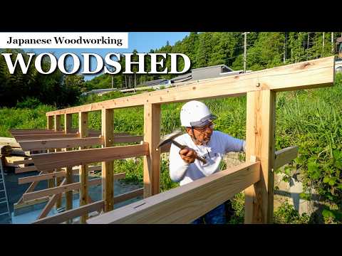 I Was Too Meticulous... Spending 10 Days Building a Stylish Woodshed Completely by Hand [Completion]