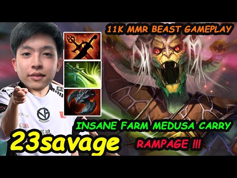 23savage [Medusa] TOP1 MMR Beast Carry INSANE FARM RAMPAGE Dota 2 Perspective Pro Gameplay