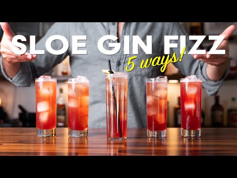 5 ways to make a SLOE GIN FIZZ - a refreshing drink for cooler weather!