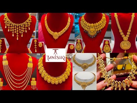 Latest Tanishq Gold Necklace Designs with Weight & Price | Tanishq & Others Collection Gold necklace