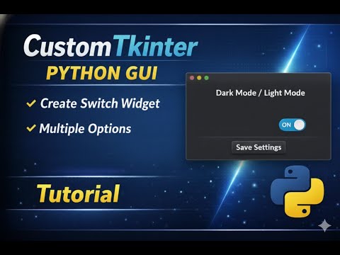 Create A Modern Switch Widget In Python Using Customtkinter Step By Step Gui Tutorial