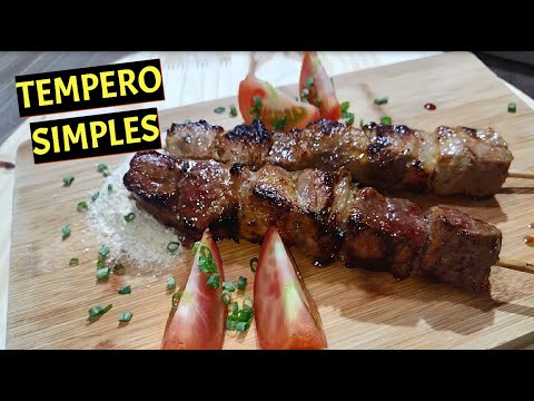 Como temperar carne churrasco ESPETINHO! [CHURRASCO] #ESPETO #CHURRASCO