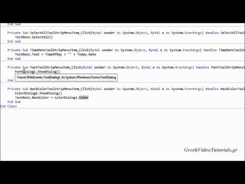 Visual Basic Tutorial 25 Notepad Part 3 Greek