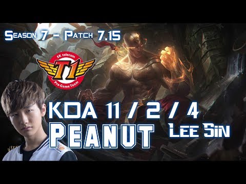 SKT T1 Peanut LEE SIN vs GRAGAS Jungle - Patch 7.15 KR Ranked
