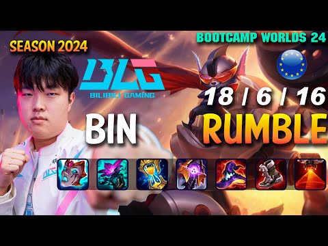 BLG Bin RUMBLE vs CAMILLE Top - Patch 14.21 EUW Ranked WORLDS 2024 Bootcamp | lolrec