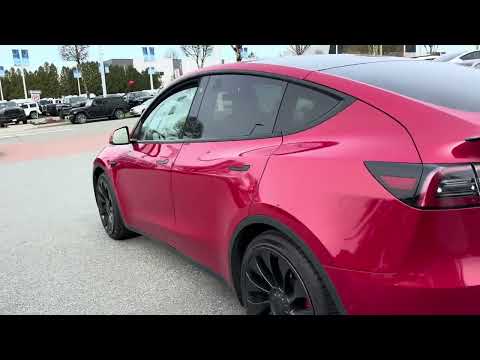 2022 Tesla Model Y Performance AWD in Red for sale at Abbotsford Hyundai in Abbotsford, BC