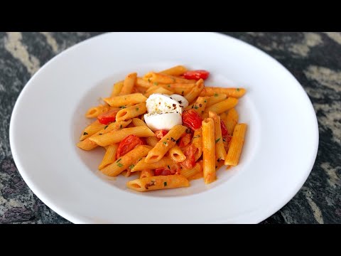 Quick Cherry Tomato Pasta Recipe / Creamy Tomato Pasta with Burrata