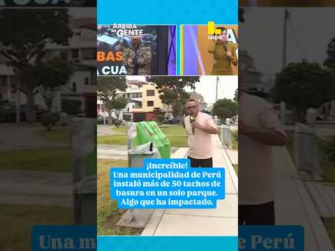 Más de 50 dispensadores de basura en un parque del distrito de La Perla, Callao en Perú.