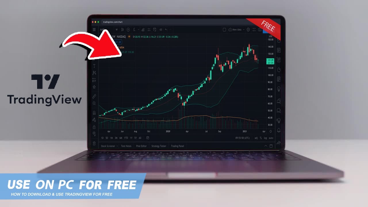 TradingView on a Laptop Screen Showing Stock Charts