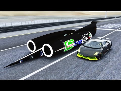 Thrust SSC vs Lamborghini Gallardo LP7777 SL Quad Turbo at Special Stage Route X
