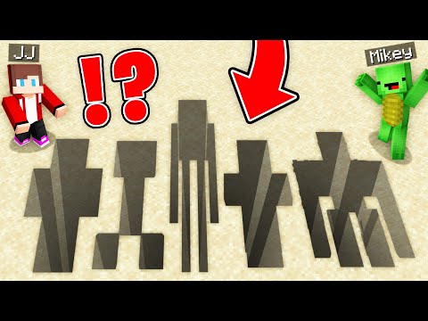 JJ And Mikey Found SECRET PIT in the FORM of MOBS IRON GOLEM CREEPER ENDERMAN in Minecraft