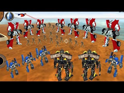 Vegas Crime Simulator (Transformers Fight Blue Car Robot) Red Robot Help Blue Car Robot - Gameplay