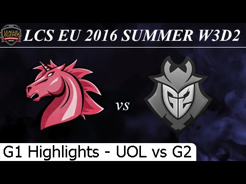 UOL vs G2 Game 1 Highlights - LCS EU Summer 2016 W3D2M6 Unicorns of Love vs G2 Esports