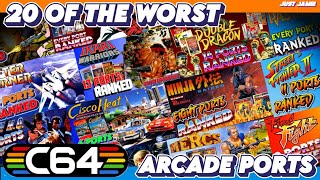 The Worst Ranked C64 Arcade Ports Marathon (Time Stamps) #c64 #commodore64 #arcadegaming